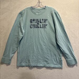 Life is Good Crusher Grillin & Chillin Long Sleeve Crew Neck T-Shirt Men's Large